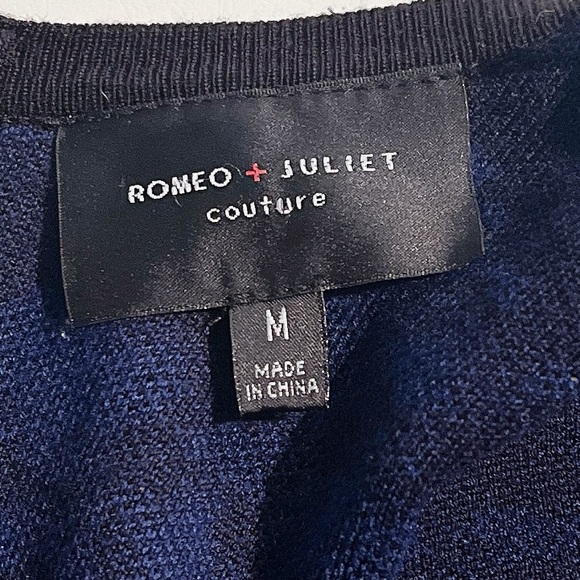 NWOT Women's Romeo & Juliet Couture Blue Floral print sweater Dress Size M - Picture 6 of 6